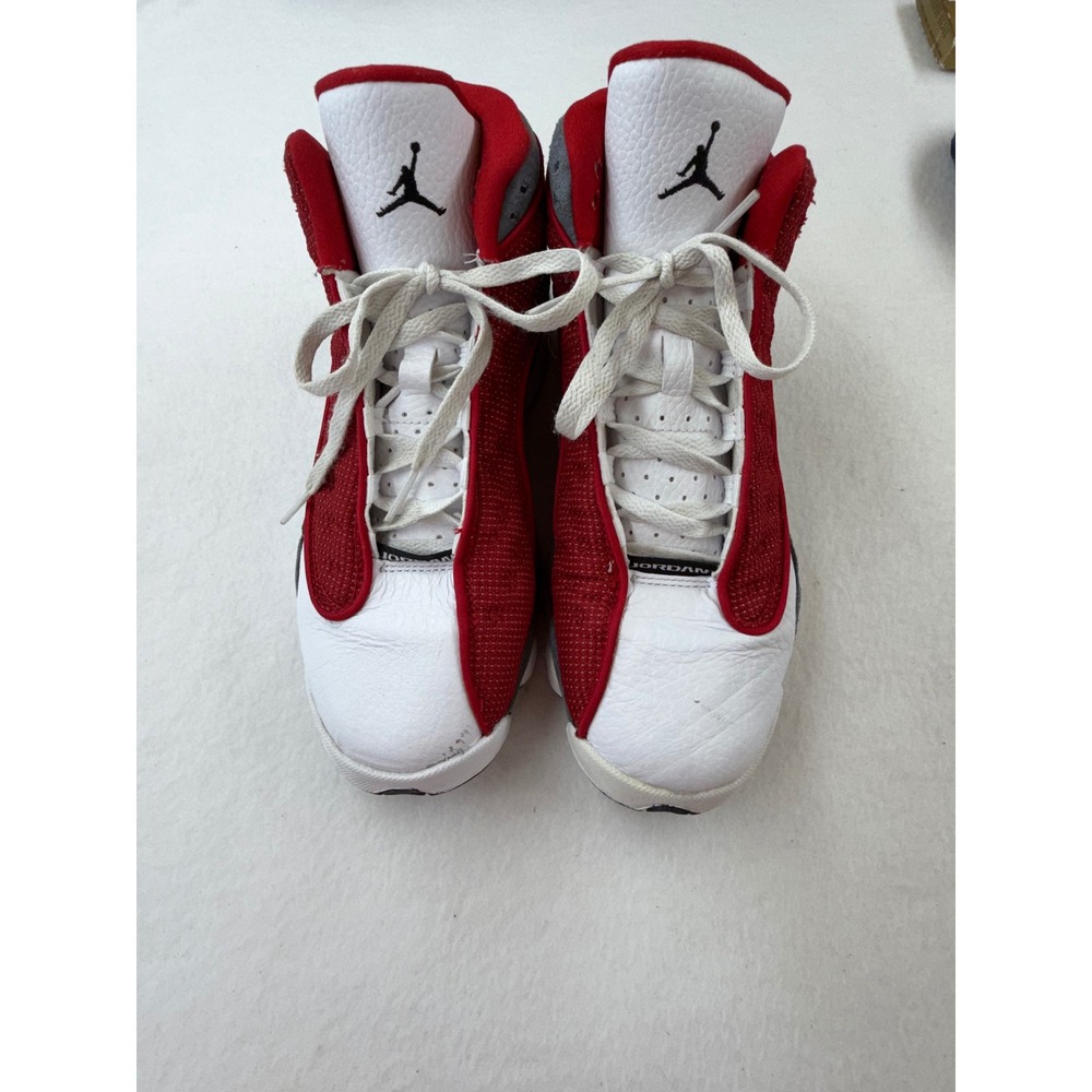 Nike Air Jordan 13 Retro GS Red Flint Gym Red Grey White 884129-600 Size 6Y